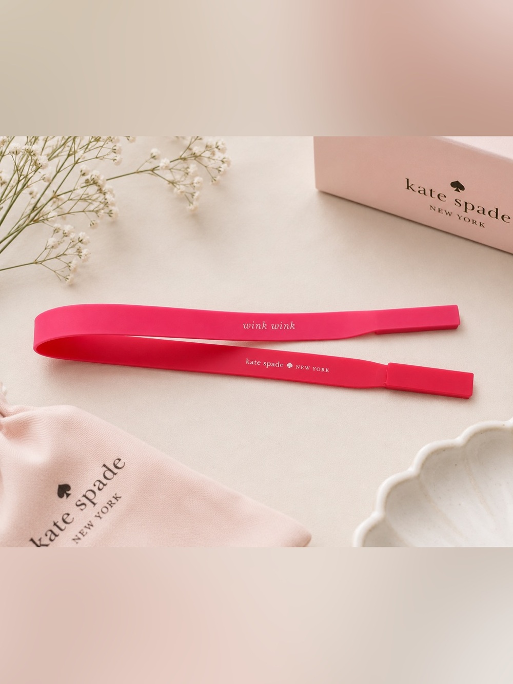 Kate Spade ♠️ Wink Wink Silicon Sunglasses Strap • Pink & Red